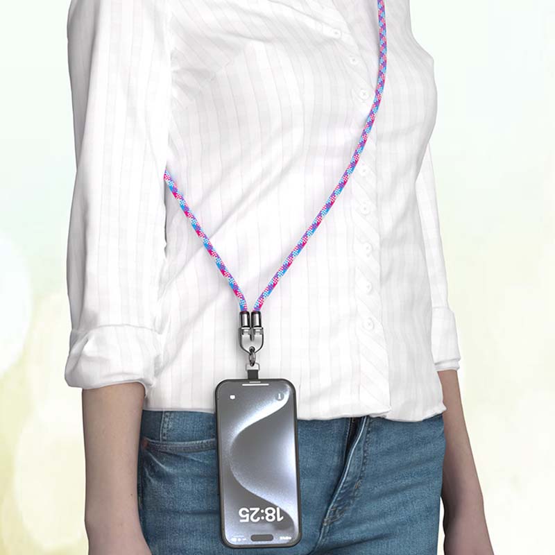 Dual Type-C Fast Charging Data Cable with Wearable Lanyard