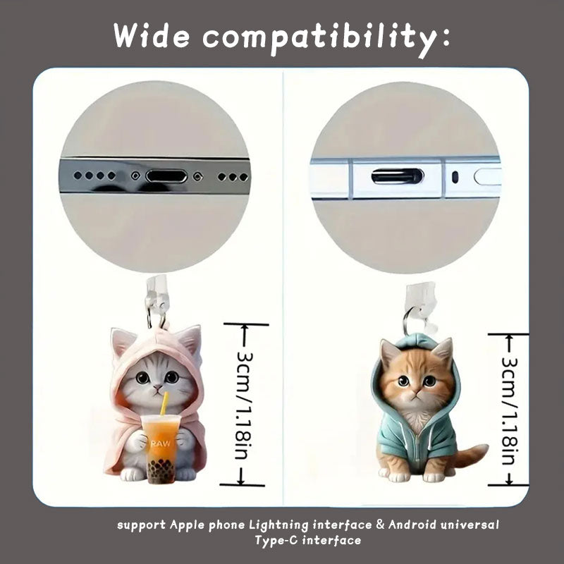 🐾Akryyli kissa villapaita puhelin pöly tulppa🐈