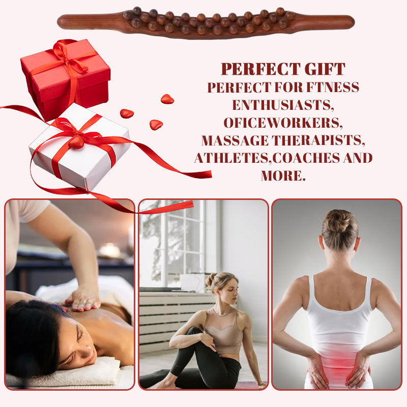 🎁Pyökkipuinen hierontakeppi | Kaksinkertainen rivi palloja vatsan hierontaan ja meridiaanien avaamiseen