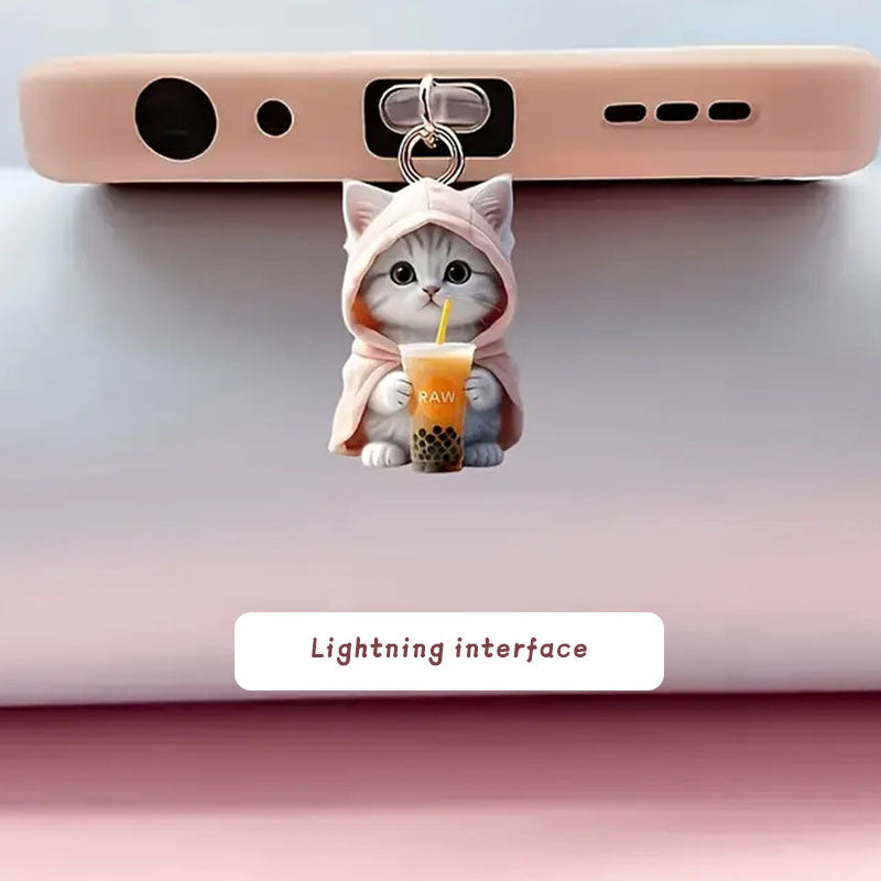 🐾Akryyli kissa villapaita puhelin pöly tulppa🐈