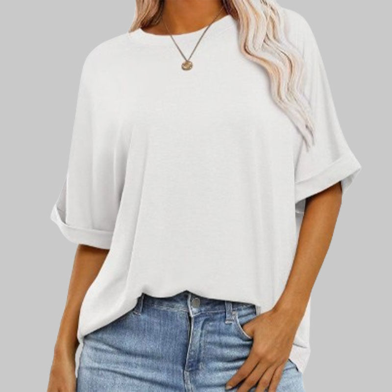 ⏳Ajankohtainen tarjous🌸Väljä pyöreäkauluksinen pitkähihainen t-paita naisille