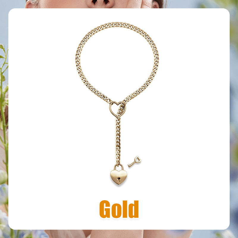 Womens Slip Chain Necklace Heart O-Ring