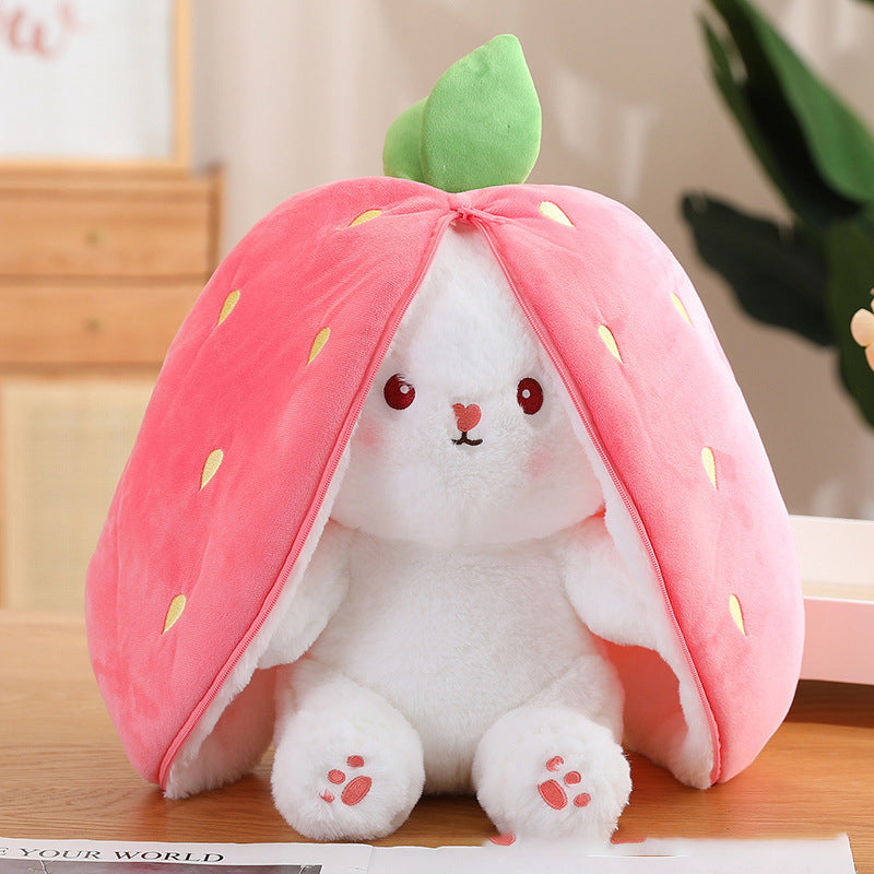 🍓 Kuuma myynti 50% OFF🍓 Pääsiäispäivä Mansikka pupu muuttui pikku kaniksi🎀 Hedelmänukke Pehmolelu🐰