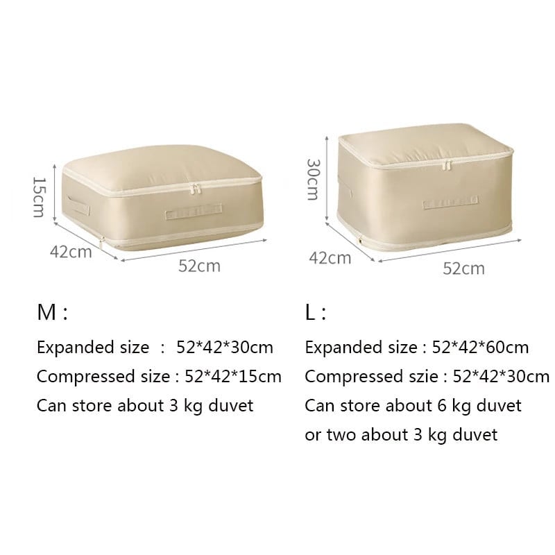 Suuri kapasiteetti kompressiivinen pussilakana säilytyspussi