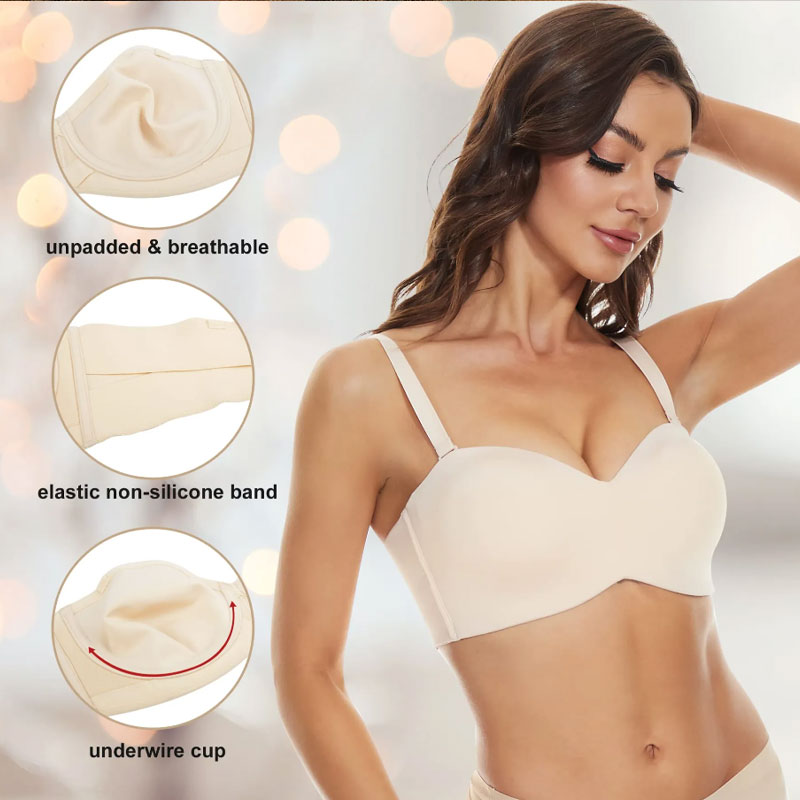 ⏳Ajankohtainen tarjous: 60 % alennus💗 Olkaimeton push-up bandeau-rintaliivit