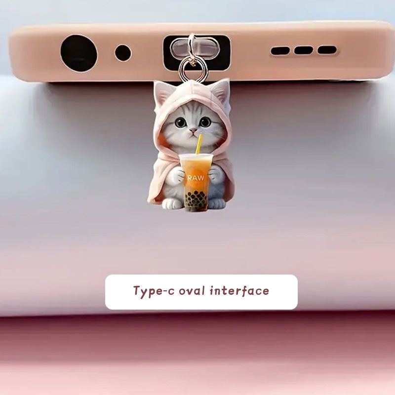 🐾Akryyli kissa villapaita puhelin pöly tulppa🐈