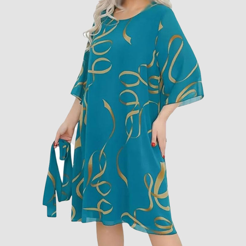 🌸Väljä Kuviollinen Rento Mekko