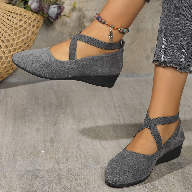 ⏳Ajankohtainen tarjous🎀Tyylikäs yksivärinen joustava hihna ja matala kiilakorko