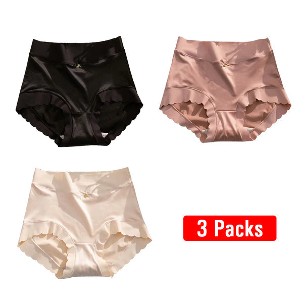 ( 🎁 2025 Nytår varmt salg 70% rabat🎁) Betal1 Få 2 (3pack) Premium Satin Antibakteriel Ice Silk Fugtabsorberende trusser