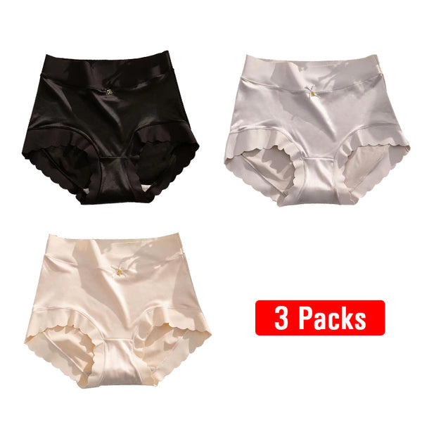 ( 🎁 2025 Nytår varmt salg 70% rabat🎁) Betal1 Få 2 (3pack) Premium Satin Antibakteriel Ice Silk Fugtabsorberende trusser